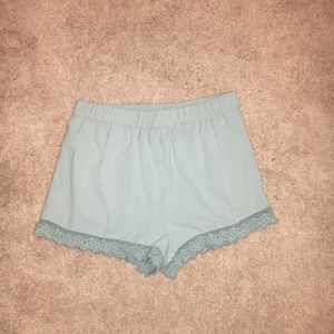 Baby Blue Lace Detail Shorts, Small